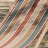 Lot de 2 chiliennes pliantes règlables - 100% acrylique - bois hêtre - Rouge/Marron