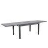 Table de jardin extensible aluminium 135/270cm + 10 fauteuils empilables textilène Gris Anthracite