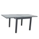 Table de jardin extensible aluminium 90/180cm  + 4 Chaises pliables textilène gris - BORA 4