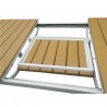 Table de jardin extensible aluminium bois composite- 180/240cm - 10 places - blanc - PALMA