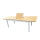 Table de jardin extensible aluminium bois composite- 180/240cm - 10 places - blanc - PALMA