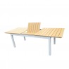 Table de jardin extensible aluminium bois composite- 180/240cm - 10 places - blanc - PALMA