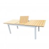 Table de jardin extensible aluminium blanc 180/240cm + 8 fauteuils empilables textilène - PALMA 8