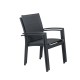 Table de jardin extensible aluminium 135/270cm  + 8 fauteuils empilables textilène Gris Anthracite - ANDRA