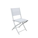 4 chaises pliables pliantes aluminium textilène - Gris Argenté- BORA 4 chaises pliables pliantes aluminium textilène - Gris Argenté- BORA
