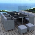 MUNGA 12 Places - Ensemble encastrable salon / table de jardin résine tressée-Gris/Gris Clair MUNGA 12 Places - Ensemble encastrable salon / table de jardin résine tressée-Gris/Gris Clair