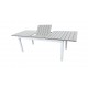 Table de jardin extensible aluminium blanc gris 180/240cm + 8 fauteuils empilables textilène - PALMA 8